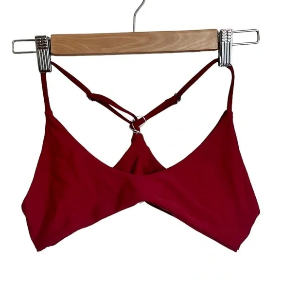 Stripsky Strappy Racerback Swimsuit Top - Size M - Red Wine​​​​ - Picture 3 of 8